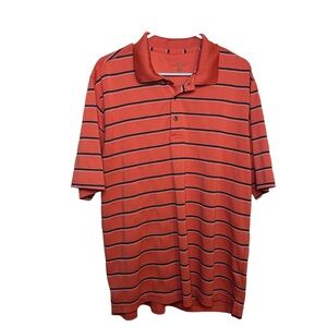 Golden Bear Performance Orange Striped Polo XL
